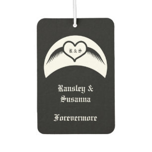 Gothic Wedding Winged Heart Custom Monogrammed Air Freshener