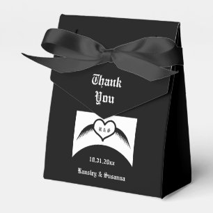 Gothic Wedding Winged Heart Custom Monogrammed Favor Box