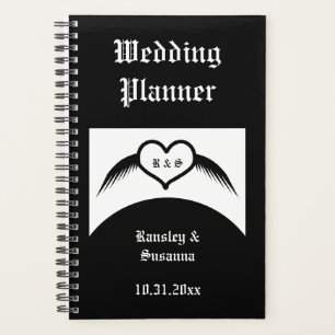 Gothic Wedding Winged Heart Custom Monogrammed Planner