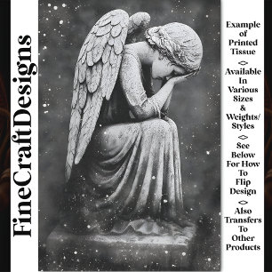 Gothic Weeping Angel Statue AD6 Decoupage Tissue Paper