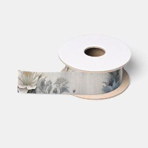 Gothic White Floral Arch Pagan Handfasting Satin Ribbon