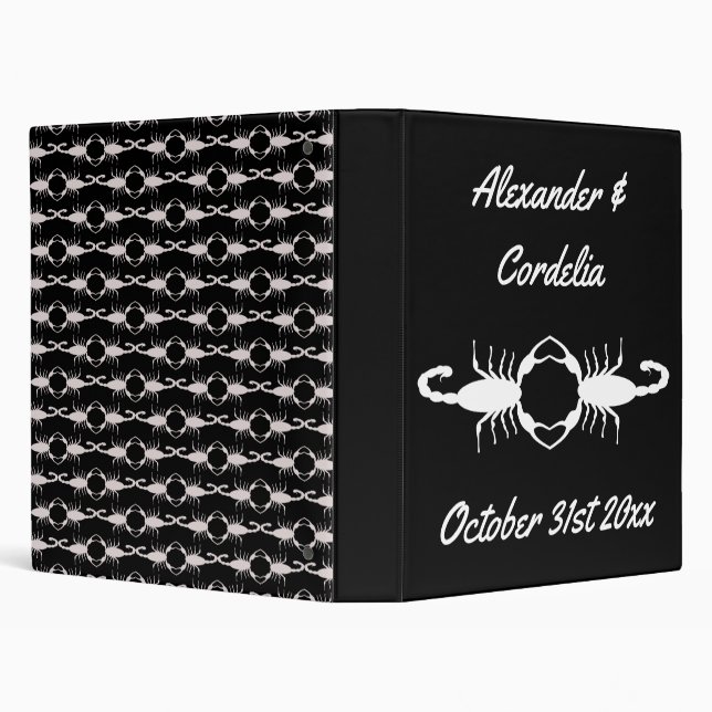 Gothic White Wedding Scorpions Custom Binder (Background)