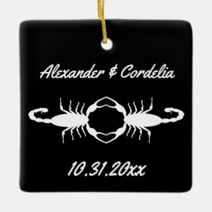 Gothic White Wedding Scorpions Custom Ceramic Ornament