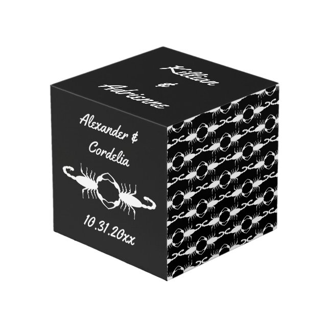 Gothic White Wedding Scorpions Custom Cube (Front Angled)