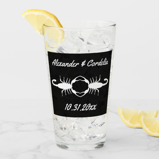Gothic White Wedding Scorpions Custom Glass (Front Ice)