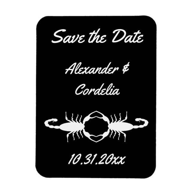 Gothic White Wedding Scorpions Custom Magnet (Vertical)