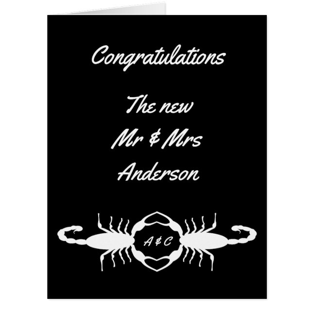 Gothic White Wedding Scorpions Custom Monogrammed (Front)