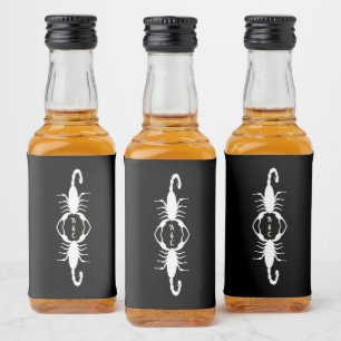 Gothic White Wedding Scorpions Custom Monogrammed Liquor Bottle Label