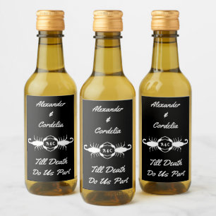 Gothic White Wedding Scorpions Custom Monogrammed Wine Label