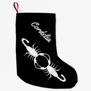 Gothic White Wedding Scorpions Custom Name Small Christmas Stocking