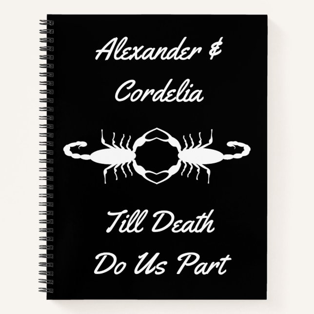 Gothic White Wedding Scorpions Custom Notebook (Front)