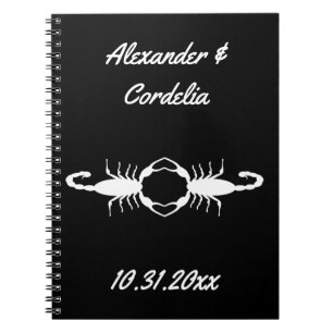 Gothic White Wedding Scorpions Custom Notebook