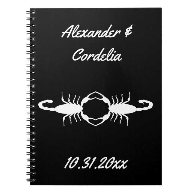 Gothic White Wedding Scorpions Custom Notebook (Front)