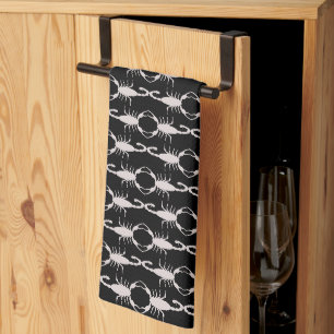 Gothic White Wedding Scorpions Custom Patterned Kitchen Towel
