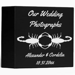 Gothic White Wedding Scorpions Custom Photo Album Binder