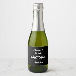 Gothic White Wedding Scorpions Custom Sparkling Wine Label
