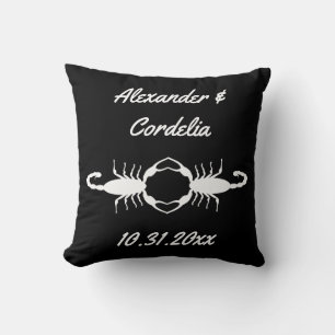 Gothic White Wedding Scorpions Custom Throw Pillow