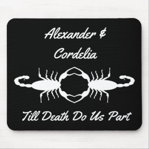 Gothic White Wedding Scorpions Mouse Pad