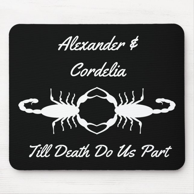 Gothic White Wedding Scorpions Mouse Pad (Front)