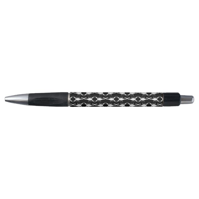 Gothic White Wedding Scorpions Patterned Pen (Front)