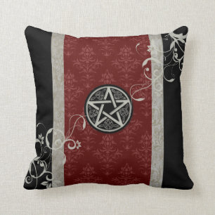 Gothic Wiccan Pentacle Throw Pillow