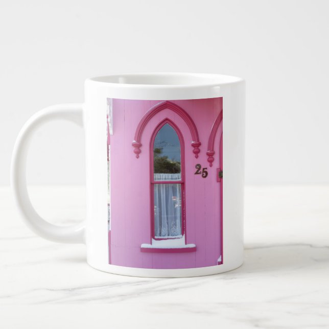 Gothic Window and Snow - Martha's Vineyard Large Coffee Mug (Left)