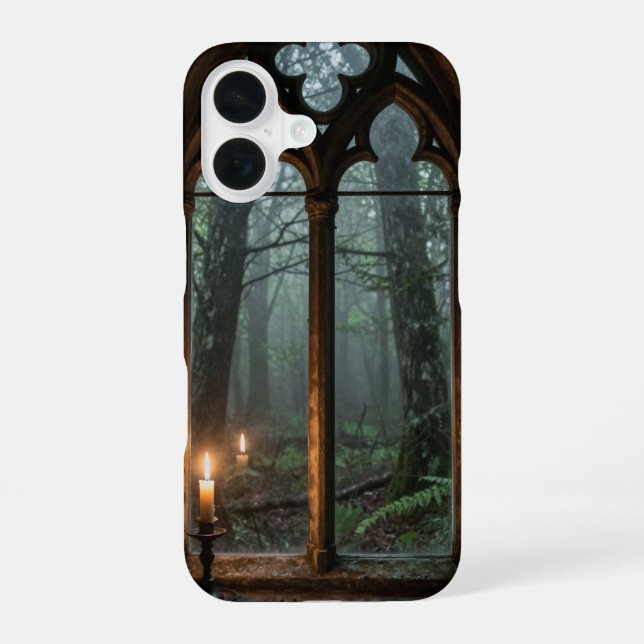 Gothic Window Misty Forest Phone Case (Back)