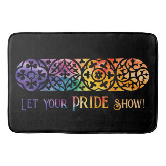 Gothic Window Rainbow Pride Bath Mat
