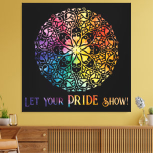 Gothic Window Rainbow Pride Canvas Print