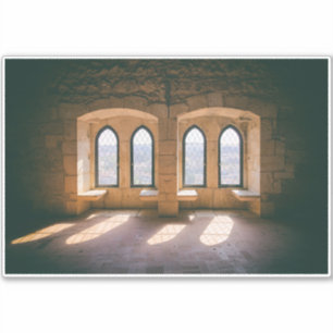 Gothic windows in Leiria Castle Palatial Residence