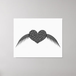 Gothic Winged Love Heart Canvas Print