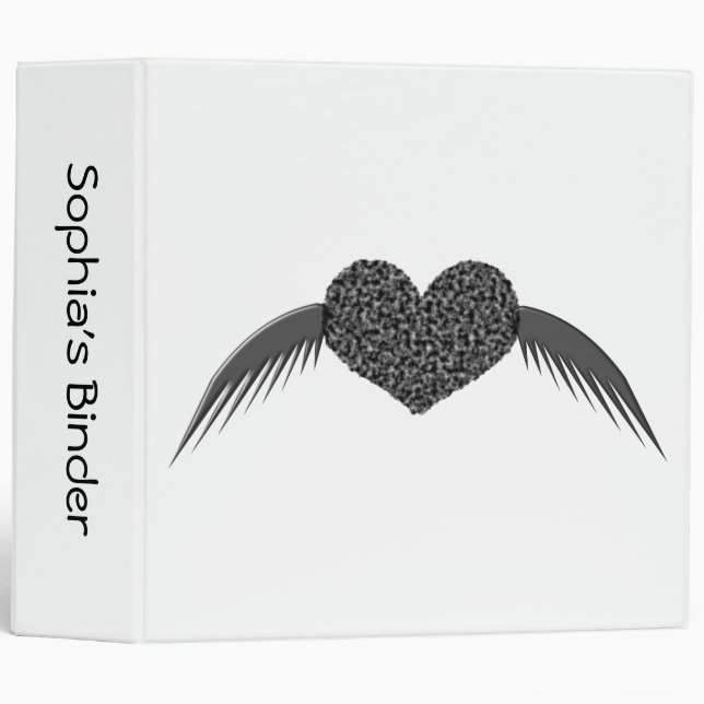 Gothic Winged Love Heart Custom Binder (Front/Spine)