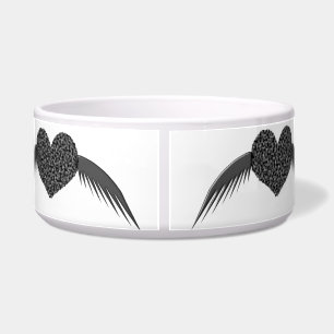 Gothic Winged Love Heart Dog Bowl
