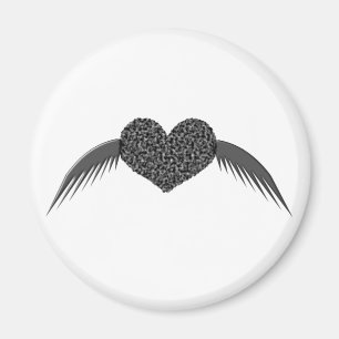Gothic Winged Love Heart Magnet