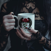 Gothic Winged Red Rose