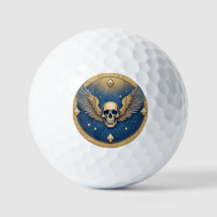 ☠️ Gothic Winged Skull Symbol For Motorcycle Fans Golf Balls
