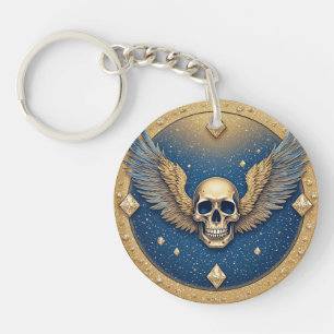 ☠️ Gothic Winged Skull Symbol For Motorcycle Fans Keychain