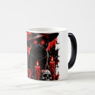 Gothic Witch Black Cat Halloween Skull Candle Desi Magic Mug