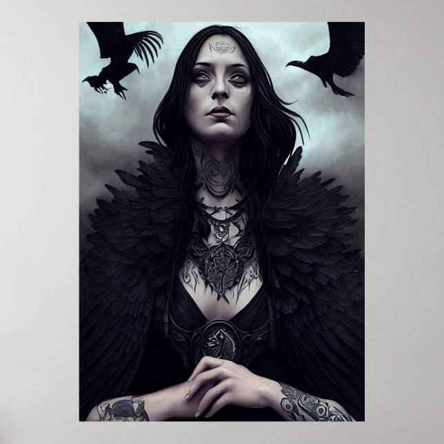  Gothic Witch Black Crow Poster (Front)