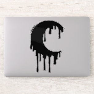 Gothic Witch Black Dripping Moon Silhouette