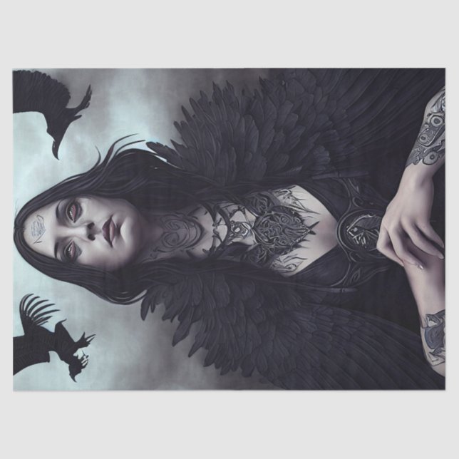  Gothic Witch Decoupage  Tissue Paper (Front)