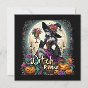 Gothic Witch Halloween Fantasy Art Grocery Bag