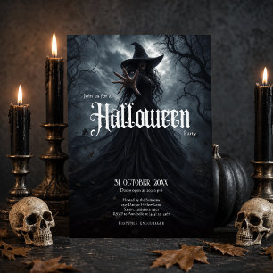 Gothic Witch Halloween Party Invitation