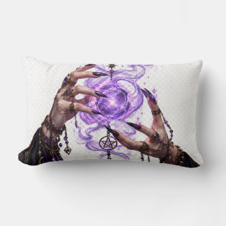 Gothic Witch Hands Purple Magic T-Shirt Lumbar Pillow