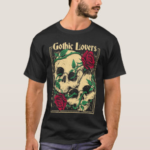 Gothic  Witch Pagan Wiccan Wicca Roses & Skulls T-Shirt