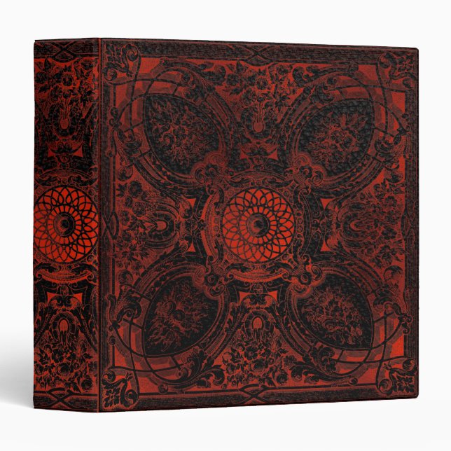 Gothic Witch Red Black Leather Book of Shadows Binder (Front/Spine)