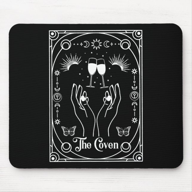 Gothic Witchy Coven Bride Tarot Halloween Bachelor Mouse Pad (Front)