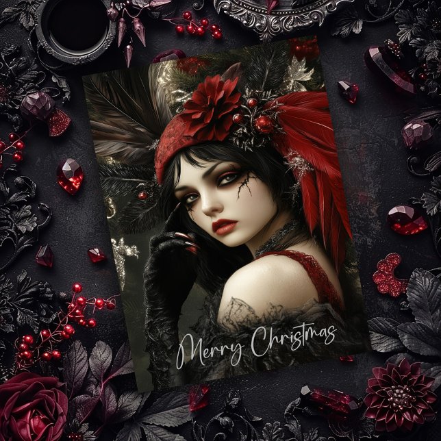 Gothic Woman Christmas Card (Creator Uploaded)