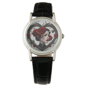 Gothic Woman in Heart Watch