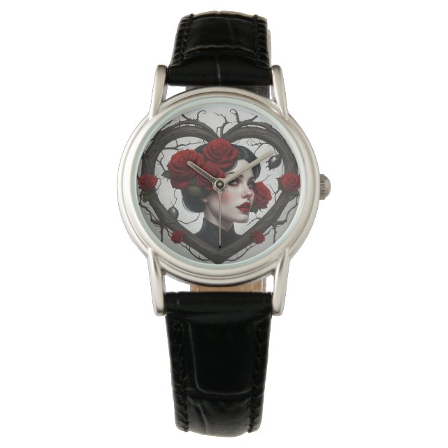 Gothic Woman in Heart Watch (Front)
